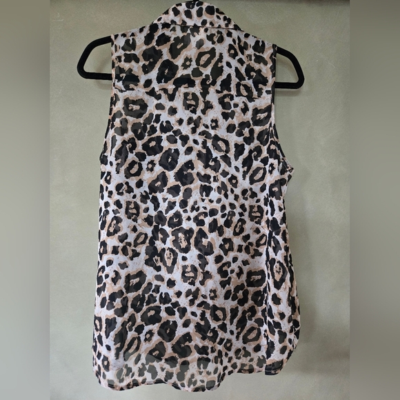 Self-Esteem | Leopard Print Sleeveless Blouse, Size XL (Made Small) - Picture 2 of 5